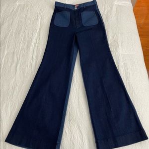Kate Spade Colorblock Denim Flare Pant